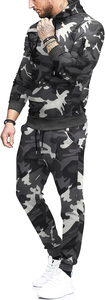 Conjunto Deportivo de 2 Piezas para Hombre, con Capucha, Camuflaje, Informal, para Invierno, Correr, Trotar, 100% Algodón, con Cordón y Logotipo Personalizado - Product Image 2