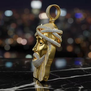 <b>Mascot</b> Pendant Handcrafted in 925Two Tone Gold Featuring Full Micro Pave Set Diamonds with High Polish Metal Accents and Large - Product Image 2