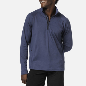 Pull-over à fermeture éclair quart pour hommes personnalisé sweat-shirt et sweat à capuche polaire logo brodé demi-fermeture éclair haut sweats pour hommes - Product Image 1