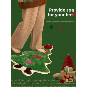 Jupe de sapin de Noël en fausse fourrure de luxe, tapis rond pour base de sapin, décoration intérieure pour Noël, tissu doux et chaud, accessoire festif - Product Image 4