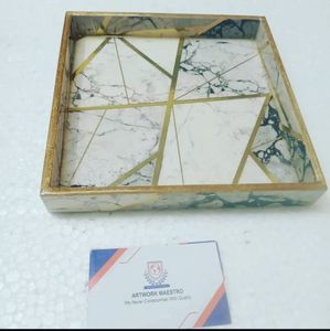 Handcrafted wooden mdf with enamel custom print tray <b>set</b> of 3 - trending article light weight - - Product Image 3