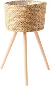 Rotin tissé à la main grand panier à linge herbe de mer panier Pots panier jonc de mer Pot de fleur avec poignée tissé à la main intérieur - Product Image 3