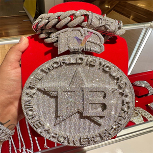 Colgante de Lujo Unisex de Plata de Ley 925 con Moissanita VVS de Corte Brillante, Diseño Personalizado Estilo Hip Hop, Chapado en Oro para Hombre y Mujer - Product Image 5