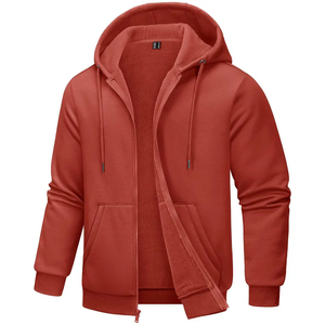 Wholesale Custom Breathable Eco-Friendly <b>Winter</b> <b>Hoodies</b> Men Polyester/Cotton French Terry Pockets Patch Embroidery Zip-Up - Product Image 1