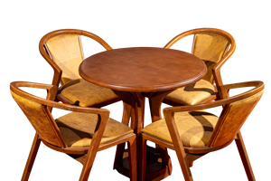 Tacasa Durable Modern Coffee <b>Table</b> 30*80 <b>Solid</b> <b>Wood</b> Rubber <b>Wood</b> <b>Top</b> 5-Legged Pedestal Cushioned Seat Walnut Color 12-Month - Product Image 5