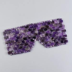 Masque pour les yeux en cristal d'améthyste naturel fait à la main, masque pour les yeux rafraîchissant pour le spa, la méditation et la thérapie du sommeil - Product Image 2