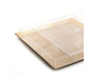 Juego de tres bandejas de servicio de metal de aluminio dorado en varios tamaños ideales para servir comida en bodas y restaurantes - Product Image 6