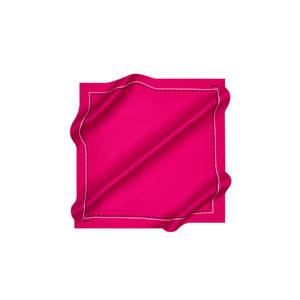 Pañuelo de Gasa Floral de Moda con Borde de Seda Fucsia - Product Image 1