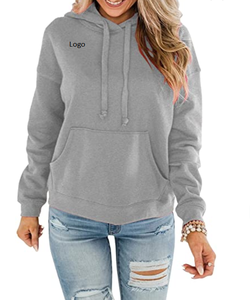 Hot Selling Womens Casual Hoodies <b>Long</b> Sleeve Solid Lightweight Pullover Tops Loose <b>Sweatshirt</b> With Pocket Direct From Factory - Product Image 4