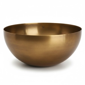 Bol de service rond en cuivre finition antique, best-seller, pour la maison, les hôtels, les tables, les traiteurs et les cantines, bols de service alimentaire - Product Image 2