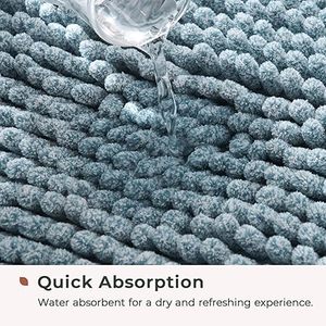 Alfombra de Baño de Chenilla Freshmint 32x20, Antideslizante, de PVC y TPR, Suave, Lavable, para Bañera y Piso - Product Image 3