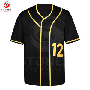 Camiseta de Béisbol Personalizada con Logotipo, Lisa, Transpirable, Talla Grande, con Botones, Ropa Deportiva de Poliéster - Product Image 1