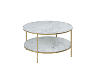 Table de style américain Table basse en métal et marbre Nouveau design Décoratif Salon Vente en gros Fabricant Exportateur