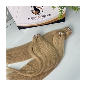 100% Extensiones de cabello humano de Vietnam Doble dibujado Virgen Trama única Rubio Recto Onda natural Curl Atado a mano Raw PERRUQUE - Product Image 1