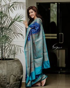 ผ้าแจ็คการ์ด pallu สวยดีไซเนอร์ล่าสุดใช้ได้ทั่วส่าหรี - Product Image 4