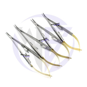 Portaagujas de Microcirugía TC Castroviejo Rectos/Curvos con Bloqueo, Micro Pinzas Dentales y Quirúrgicas de 14 y 16 cm, Fabricadas por Wenquar - Product Image 3