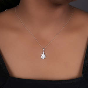 Collier Pendentif Géométrique Déesse Religieuse en Argent 925 Plaqué Rhodium pour Femme - Chaîne Vintage Tendance, Origine Rajasthan - Product Image 3