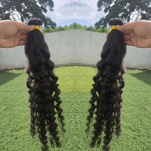 22" Luxury Flat Tip 5x8mm Keratins Hair Extensions 100% Human Cuticle Aligned Virgin Remy Hair 12a Grade Perm-Ready Curly - Product Image 6