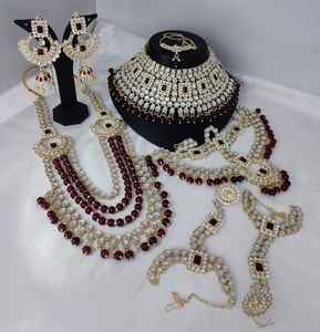 TRADICIONAL Y FANCY DISEÑADOR ANTIGUO JOYERÍA NOVIA CHAPADO EN ORO Y CZ ZIRCON BODA COLLAR DE NOVIA CONJUNTO PARA MUJERES Y NIÑAS - Product Image 2