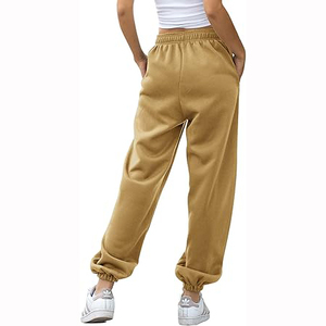 Pantalones Deportivos Casuales para Mujer OEM/ODM, 100% Algodón, Gruesos, Ajuste Regular, Cintura Alta, Transpirables, para Invierno - Product Image 6