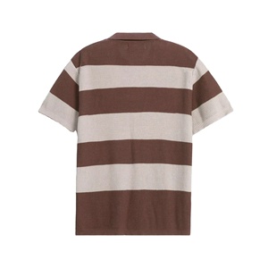 เสื้อเชิ้ตผู้ชายแฟชั่นเรียบง่ายสไตล์ลำลองสำหรับฤดูร้อน ปกเสื้อปักลายทาง แขนสั้น ผ้าฝ้ายทอ มีกระเป๋าเสื้อ บริการ OEM ขายส่ง - Product Image 2