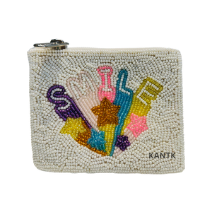 Beaded American Flag Coin <b>Purse</b> Handmade Patriotic Beadwork Wallet Red White & Blue <b>Zip</b> Pouch - Product Image 5