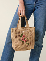 SAC EN RAFIA AVEC BRODERIE DE FLEURS