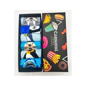 6-Pack <b>Winter</b> <b>Socks</b> with Breathable Warm Sea Ice Animal Pattern Nylon Spandex Knitted Crew Length One Size Fits All Logo on Cuff - Product Image 1