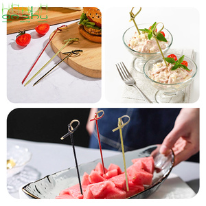 Tre trang trí Knot tim Floral Stick bán buôn Twist tre thực phẩm ngón tay Pick Bánh Vòng xiên - Product Image 2