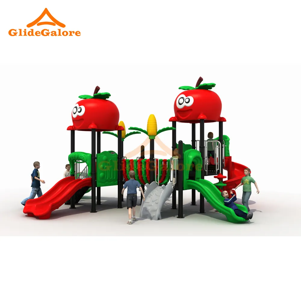 GlideGalore Outdoor Playground Vibrant Children Playhouse with Slide and Swing Perfect for Outdoor Fun