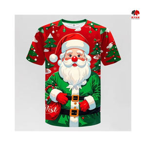 Sólido Simple lavado frontal de alta calidad personalizado impreso camisas de Navidad sublimación Navidad - Product Image 4
