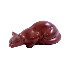 Urne de chat de crémation en laiton avec revêtement en poudre blanche souvenir urne de cendres pour animaux de compagnie urnes de Sculpture de chat personnalisées - Product Image 4