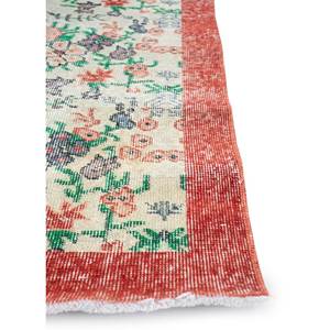 Alfombras de Lana Anudadas a Mano de Estilo Boho Vintage con Diseño Floral y Abstracto, Rectangulares en Rojo y Naranja para el Hogar, para Sala de Estar o Dormitorio-Pae-3278 - Product Image 4