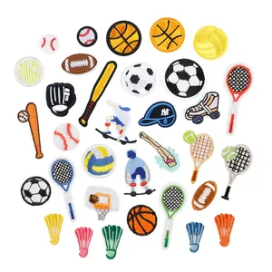 Offre Spéciale Petits Patchs Sportifs Brodés Thermocollants en Feutre Non-Tissé, Motif Raquette de Badminton, Tennis, Natation, pour Chapeaux DIY - Product Image 1