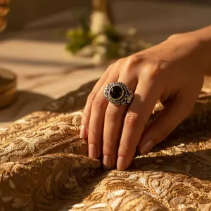 Anillo de Plata 925 con Ónice para Mujer, Anillo Delicado con Piedra Preciosa de Platino, Corte Esmeralda, Piedra Natural, Bañado en Rodio, Ónice Fino para Promesa - Product Image 2