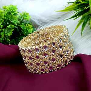 Efulgenz Indian Wholesaler Manufacturer Jewelry Faux Kundan Gold Bridal Wedding Bracelet <b>Bangle</b> Set for Women - Product Image 2