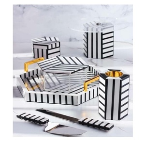 Ensemble de brûleurs de boîte de plateau d'incrustation de nacre pour la décoration intérieure vadrouille arabe Mubkhar Ramadan cadeau plateaux décoratifs élégants - Product Image 4