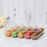Boîte d'emballage de macaron en plastique transparent à compartiment pour dessert transparent jetable personnalisé
