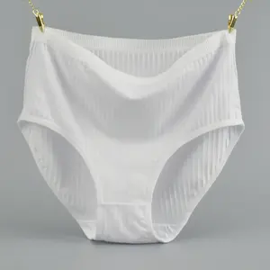 Braguitas de punto de cintura alta para mujer, antibacterianas, ecológicas, personalizables, transpirables para uso diario, de color sólido y cómodas. - Product Image 5