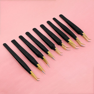 Pince à épiler à pointe en fibre avec logo personnalisé Volume Boot 45 Pince à épiler à 90 degrés Pince à épiler en forme de C pour extension de cils Outil d'isolation par greffage - Product Image 4