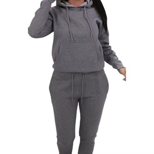 2025 mujeres 100% algodón polar 420gsm chándal ropa mujer mejor talla grande ropa chándal mujer 2 piezas conjunto chándal - Product Image 5