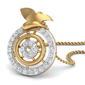 Collar de Latón con Colgante de Rueda Geométrica para Mujer, Chapado en Oro de 18k, Diseño Floral - Product Image 3