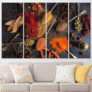 Toile imprimée : Art moderne aux couleurs éclatantes pour la décoration de cuisine, 4P-Gallery Wrapped - Product Image 1