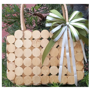 Pruebe la elegante bolsa de bambú hecha de 100% bolsas de bambú fresco materiales naturales de alta calidad perfectos para Accesorios de playa y verano - Product Image 6