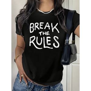 Camiseta de ocio para mujer para Primavera/Verano Top estampado estándar de un color hecho en China - Product Image 1