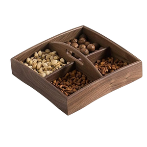 Plateau en bois écologique fait à la main en forme de lanterne pour fruits secs collations Desserts ustensiles de cuisine article cadeau motif floral pour la restauration - Product Image 6