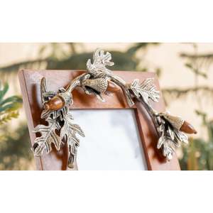 Marco de Fotos A4 de Madera Hecho a Mano con Diseño de Hoja y Bollo, Marco de Fotos de Madera Maciza MDF, Estilo Simple para Uso Decorativo DIY - Product Image 3