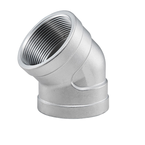 Coude LR à 45 degrés en acier inoxydable ASTM A351 Gr.CF8M 316, tête carrée, surface lisse, SCH40, taille 80 mm, classe 125, haute durabilité - Product Image 1