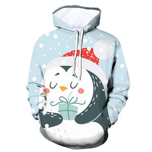 High Quality Festive Style Unisex Embroidered Printed Oversized <b>Hoodie</b> Pullover Heavyweight Custom <b>Christmas</b> Pattern 100% Cotton - Product Image 3