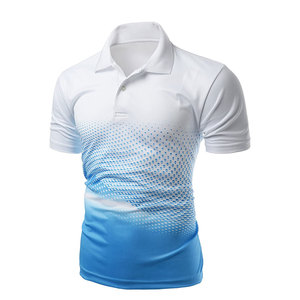 Vente en gros de t-shirts polo de couleur unie pour hommes de haute qualité, hauts d'été respirants à séchage rapide, polos grande taille pour hommes - Product Image 1